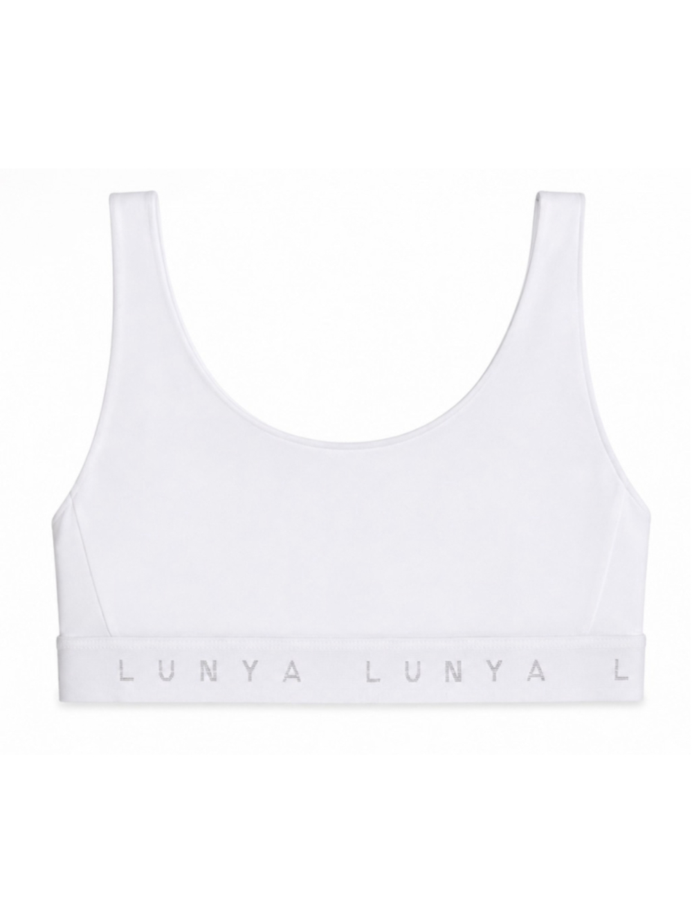 Lunya White Scoop Front Bra XL Quiet Luxury Sporty